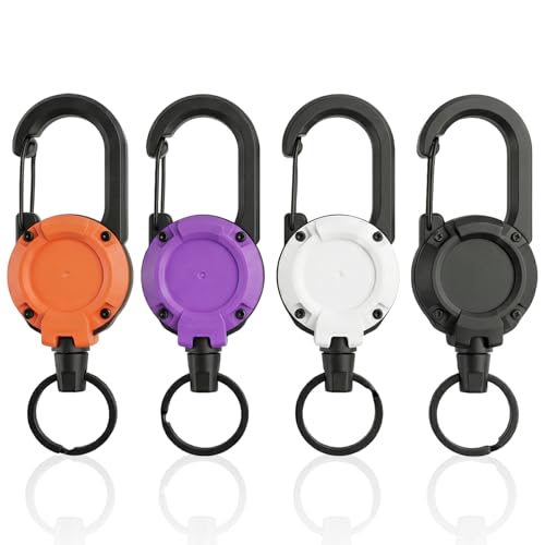 4 Pcs Heavy Duty Retractable Keychain Heavy Duty Retractable Lanyard