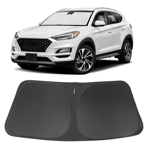 Image of Windshield Sun Shade Custom Fit for 2016-2021 Hyundai Tucson Accessories Foldable Sunshade Sun Blocker Protect Car from Sun Rays & Heat Damage Keep Car Cooler