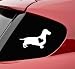 Dachshund dog with heart vinyl decal bumper sticker