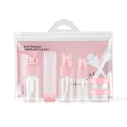 Preisvergleich Produktbild FHQCU 8PCS Travel Supplies Tragbares Unterflaschenset Cremeglas Sprühflasche Nachfüllbares Ausgabewerkzeug Cremelotion Kosmetikbehälter