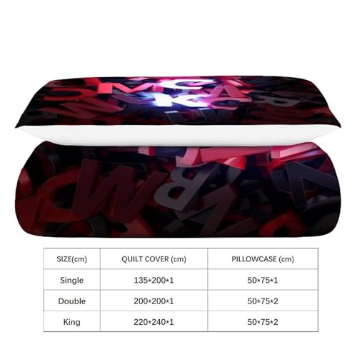 Housse de couette graffiti 3D rouge microfibre infroissable 2 pièces - 4