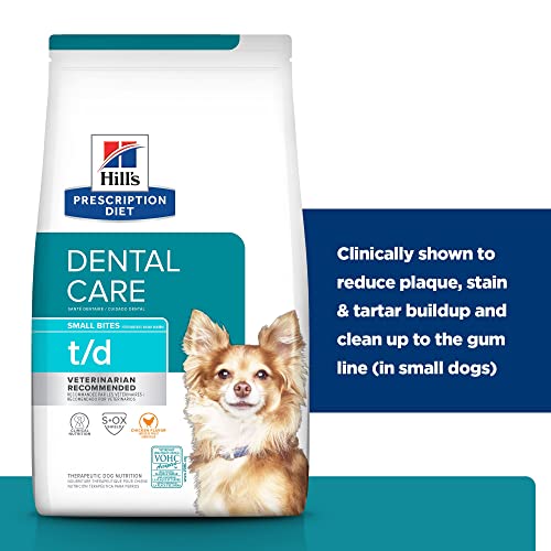 Hill's Prescription Diet T/D Dental Care Small Bites Chicken Flavor Dry Dog Food, Veterinary Diet, 5 Lb. Bag #TOP4