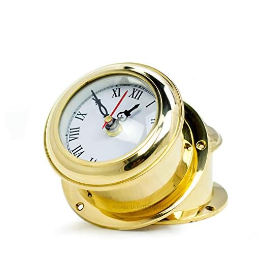 MB Ship's Clock Solid Brass Nautical Ships Maritime Timekeeper