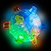 2 Jumping Activation Ball for Dogs Flashing Ball Light, Colorful 12cm Spiky Squeaky Light up Dog Ball with Music, Active Rolling Ball for Dogs, Vibrating Dog Ball Toy, Interactive Moving Dog Ball
