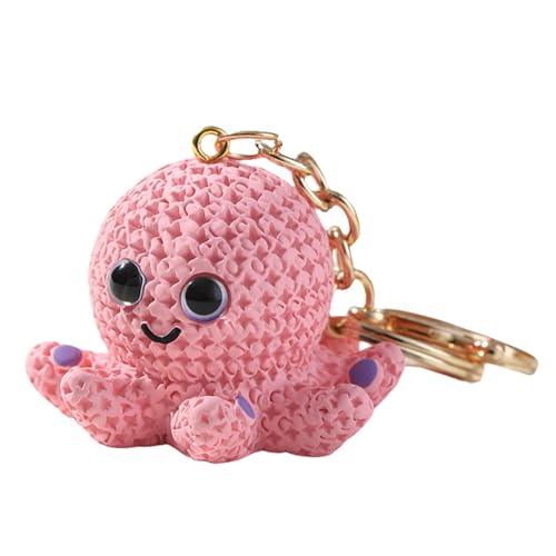 scyca Porte-clés pieuvre, porte-clés pieuvre nouveauté, pendentif de sac à dos | Adorable pendentif en résine pour sac à dos, porte-clés élégant pour sac à main pour filles, garçons et adultes, rose