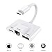 Produktbild USB C auf USB Ethernet RJ45 LAN Netzwerkadapter, 3-in-1 Typ C Ethernet Adapter & OTG USB Adapter & Ladegerät Splitter für USB Typ-C Geräte, MacBook Pro, Chromebook, XPS, Galaxy S9/S8, Pixel 2/3/XL.