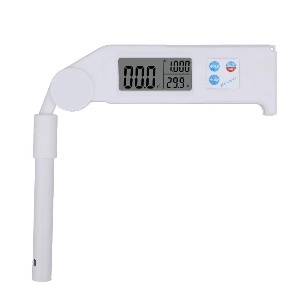 Marhynchus Miernik Zasolenia Przenośny Tester ABS z Wyświetlaczem LCD Składana Konstrukcja 0 do 42 Ppt i 32 do 122°F Tester Ciężaru Właściwego z Szybkim Odczytem dla Użytkowników Akwariów