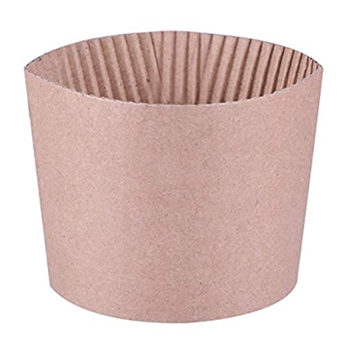 Luckypack 50 Count Cup Sleeve Corrugated Jacket Cafe Drink Disposable Paper Coffee Cup Sleeves Reusable Holder Cardboard For Hot Drinks, 12oz./16 oz./20 oz.