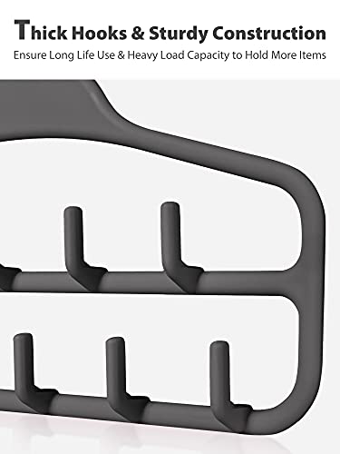 Smartake 2-Pack Belt Hangers, 360 Degree Rotatable Tie Racks With 11 Hooks, Non-Slip Durable Hanging Closet Organizer Accessories Holder For Leather Belts, Bow Ties, Scarves, Bags, Jewelry (Grey) #TOP4