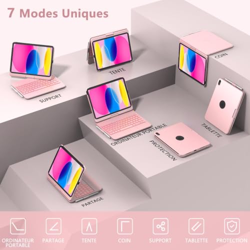 KBCASE Coque Clavier pour iPad A16 11/10ème Génération 11" 2025/10,9" 2022 – vue 8
