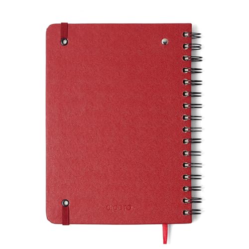 Agenda Planner Wire-O 2025 Clássica Semanal Anotações A5 Vermelho Quente, Cicero