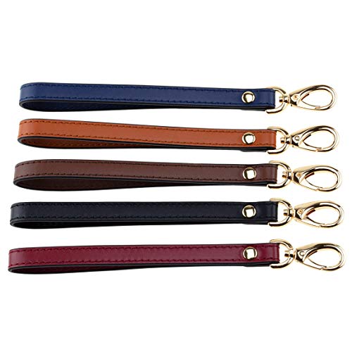 Allzedream Wristlet Strap Genuine Leather Replacement Clutch Purse Key Wrist Lanyard (Wine) Medium #TOP5