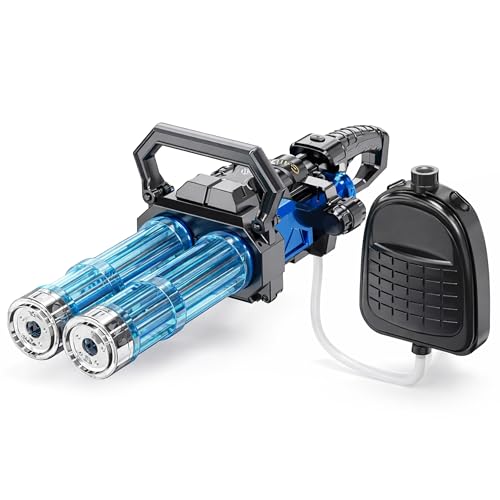 Image of Toyshine Double Barrel Electric Water Gun with LED Shooting Light | Rechargeable Battery | Large Capacity Backpack Tank | FunToy for Kids & Adults Holi Festive Outdoor Play - Multi