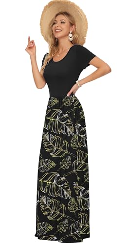 Image of AUSELILY Women's Classic Short Sleeve Loose Plain Casual Long Maxi Dresses for Women 2026