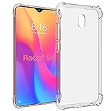 HUANGTAOLI Custodia per Xiaomi Redmi 8A, Rinforzare la con Angoli Protettiva Silicone Trasparente Bumper Cover per Xiaomi Redmi 8A