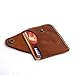 Handmade Genuine Leather Card Holder with Snap Closure - Ultra Slim Minimalist Wallet, Hand-Stitched Compact Front Pocket Card Case for Men & Women (Brown)