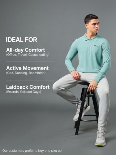 Image of TECHNOSPORT Men's Slim Fit Full Sleeve Polo T-Shirt with Collar, MATPIQ Quick Dry Moisture Wicking Polo Tee for Gym Sports Golf and Casual Wear