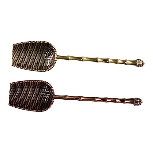 FUNOMOCYA Tea Ceremony Tools Metal Tea Spoon Shovel Set Sieve Design Comfortable to Hold Handle