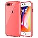 JETech Case for Apple iPhone 8 Plus and iPhone 7 Plus 5.5-Inch, Shock-Absorption Bumper Cover, Anti-Scratch Clear Back, Red