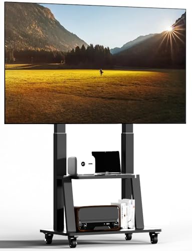 Duiliuu Tv Ständer Rollbar,Fernsehständer mit Rollen, Bodenständer TV Wagen für 42-100 Zoll TV, Höhenverstellbar TV Ständer,Mobiler Tv-Standfüße, Max Vesa 900x600,Max 180 lbs