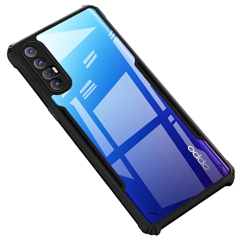 Image of Zapcase Back Case Cover for Oppo Reno 3 Pro | Compatible for Oppo Reno 3 Pro Back Case Cover | 360 Degree Back Cover | Clear Case with Camera Protection | (TPU + PC | Matte Black)