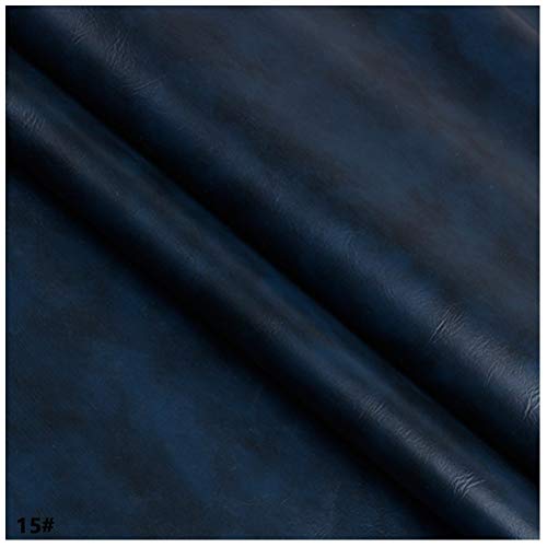 Tissu Simili Cuir Tissu Simili Cuir 138x100cm, Matériau Similicuir Doux au Toucher, Matériau de Rembourrage Texturé, Vendu au Mètre - Bleu Marine