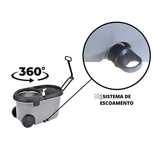Balde espremedor com mop capacidade 16 litros bege - Mop Move - Perfect