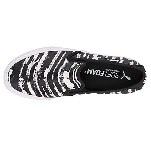 PUMA PUMA Bari Slipon Cat Stripe Mens Shoes Size 6.5, Color: Black/White