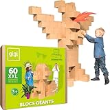 GIGI BLOKS Taille XXL 60 Briques Geantes en Carton Empilables & Emboîtables |...