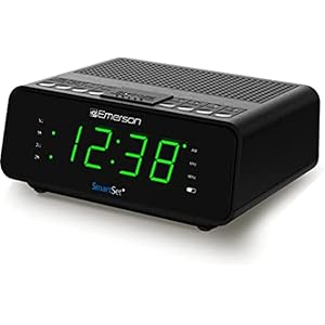 Emerson SmartSet Dual Alarm Clock Radio with AM/FM Radio, Dimmer, Sleep Timer and .9″ LED Display, CKS1900
