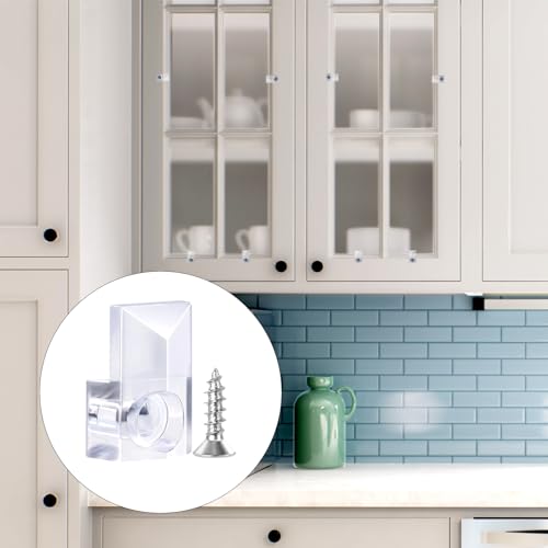 Image of 36 PCS Mirror Holder Clips Kit, Mirror Hangers for The Wall, Clear Plastic Retainer Clips, Frameless Glass Hanging Kit with Screws and Fixed Mirror Box Door