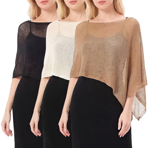 Image of Women Sheer Poncho Shrug Summer Sheer Blouse Top Lightweight Poncho Bolero for Evening Dress