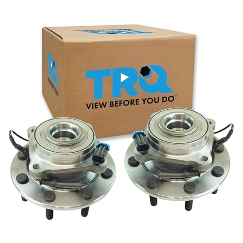 Image of TRQ Front Left and Right Wheel Bearing and Hub Assembly Set 2 Piece Compatible with 07-10 Chevrolet Silverado 3500 HD with Dual Rear Wheels DRW 07-10 GMC Sierra 3500 HD with Dual Rear Wheels DRW