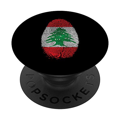 Drapeau Liban empreinte digitale In my DNA Cadeau Libanais PopSockets PopGrip Interchangeable Cover