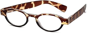 Calabria 4372 2 Color Oval European Reading Glasses&Case in Tortoise Havana+3.50