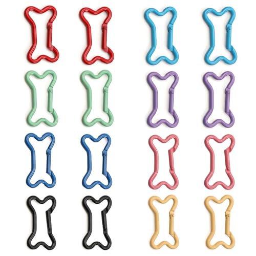 Mousqueton porte-clés en os lot de 16 boucles alu camping