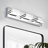 yumcrelect LED Vanity Lights, 18W Mirror Front Vanity Lamp Modern Acrylic Stainless Steel Bath Wall
