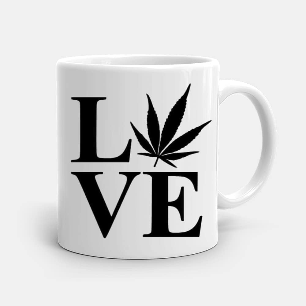 Misaavi Love Floral Typography Mug Funny Novelty Humor Birthday Mother's Day Anniversary Ceramic 11oz / 325 ml White Coffee Mug
