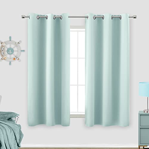 Image of Egg Blue Grommet Insulated Thermal Room Darkening Blackout Curtains 42x54 Inch Length