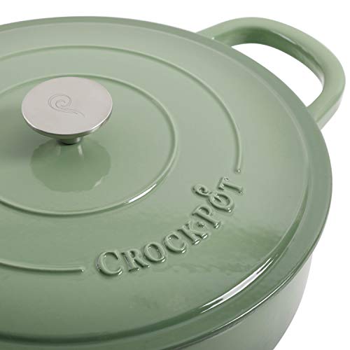 Crock Pot Artisan Enameled Cast Iron Braiser W/Lid, 5-Quart, Pistachio3