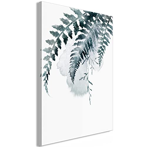 artgeist Acoustic Canvas Wall Art Print Nature 24x35 in - 1pcs Picture with Acoustic Foam Soand Print Artwork Room Acoustics Soundproofing Plants Fern Leaves Like Painted b-A-10212-b-a