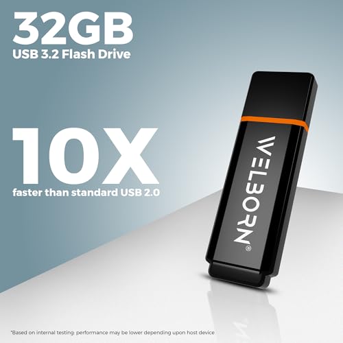 Image of Welborn Pen Drive 3.2 Gen 1 - High-Speed Portable Flash Drive for Laptop, PC, Smart TV & Car Audio (32, GB)