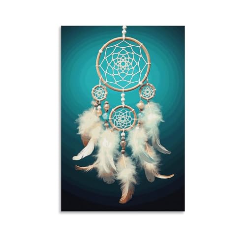 Attrape-rêves blanc BVNMT sur toile moderne pour la décoration murale du salon