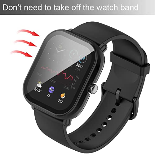 Msm-case Pack of 2 Tempered Glass Screen Protector Protective Case Compatible with Amazfit Bip U/Amazfit Bip U Pro - Image 4