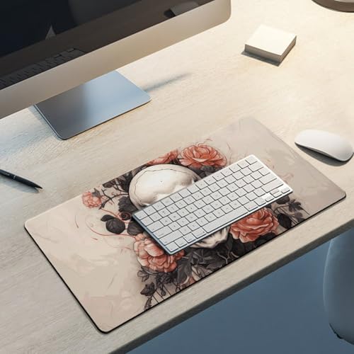 Skull and Flowers Desk Pad Large Protector con Base Antideslizante miniatura 5