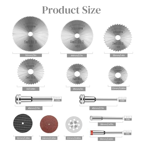 Image of Serplex 350PCS Cutting Wheel Set for Rotary Tool HSS Diamond Discs 6PCS 10PCS Resin Circular Saw Blades 30PCS with 1 /8 Inch Shank for Wood Metal Plastic Stone Cutting