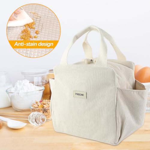 FYting Sac Isotherme Repas,12L Sac Glaciere Isotherme Repas Velours(Beige) – vue 6