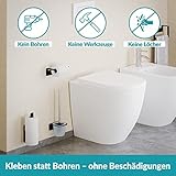 WEISSENSTEIN Self Adhesive Toilet Roll Holder – 3M VHB Industrial Strength –100% Stainless Steel – Wall Mounted Bathroom Accessories - Black - Image 2