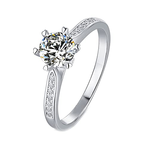 Bague Solitaire KnSam en Argent 925 et Moissanite pour Femme