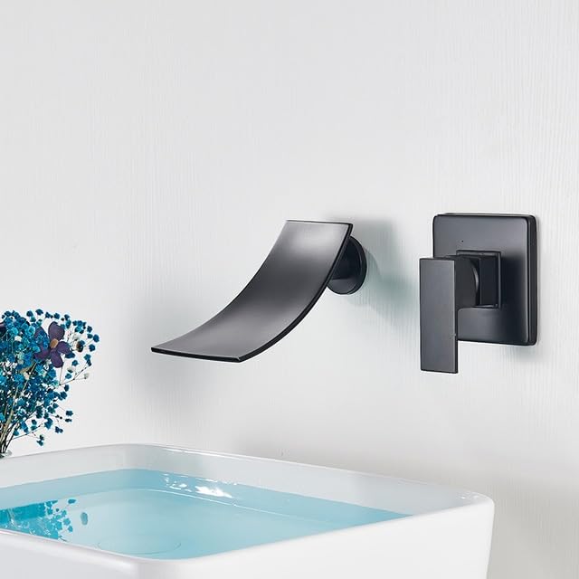Mitigeur eau chaude et froide encastrable avec bec cascade pour lavabo et vasque